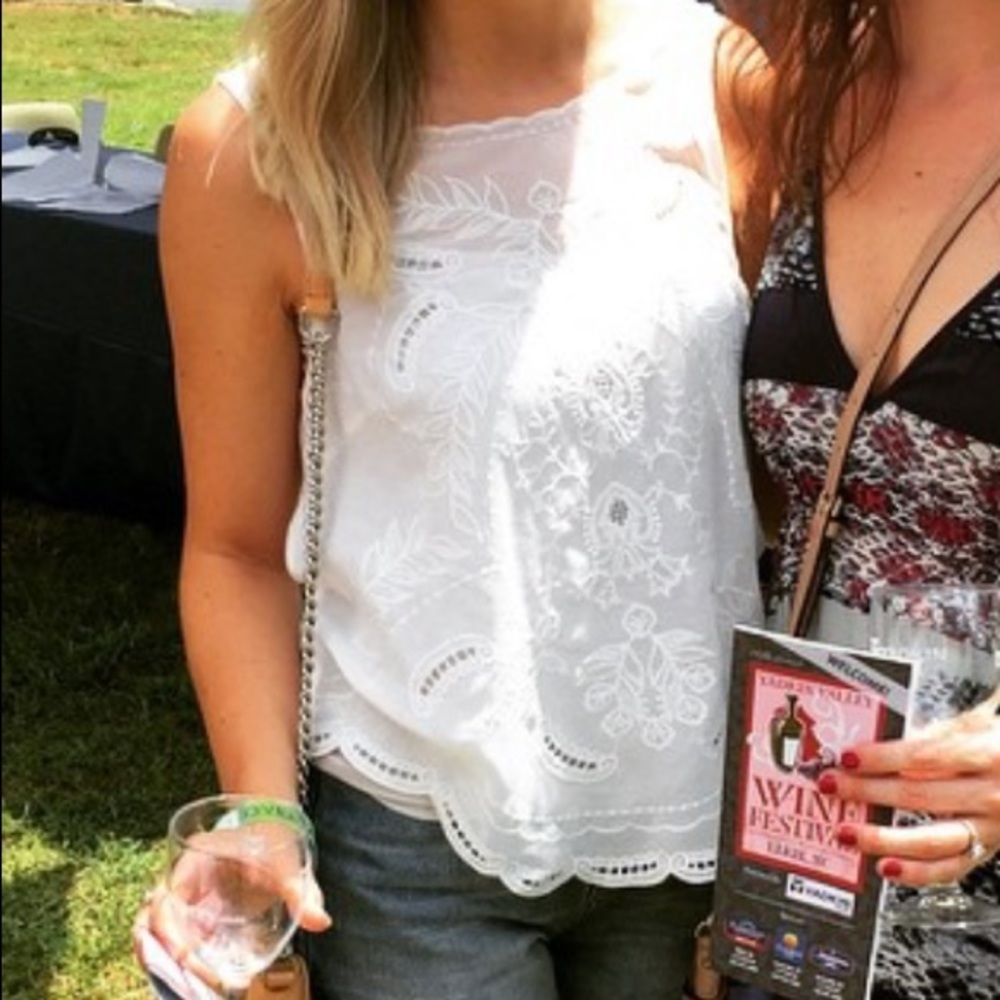 Vestique Sheer Lace White Tank